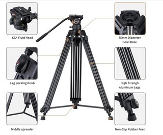 Cayer BV30L Trípode Video Profesional