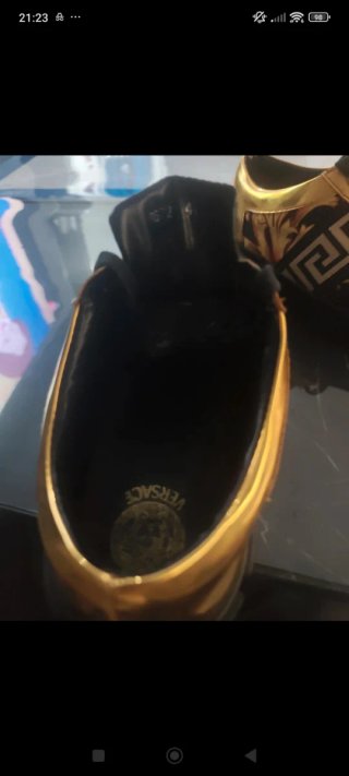 Scarpe Versace Uomo Nero Oro