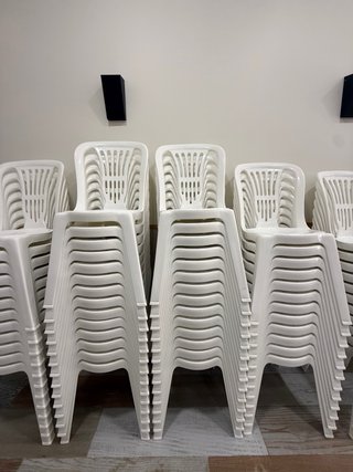 Lote 50 Sillas Plástico Blancas Eventos