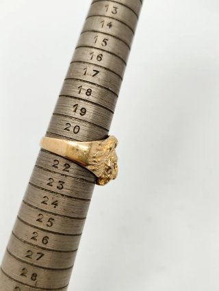 Anillo Oro 18kt León Rubíes y Diamante
