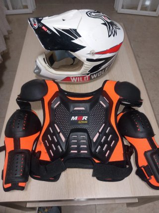 Casco y Peto Motocross Infantil Wild Wolf