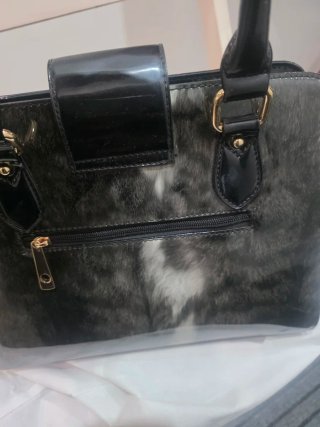 Borsa donna vernice nera e grigia