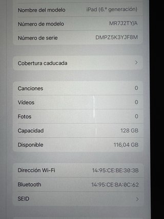 iPad 6ª Gen Gris Espacial