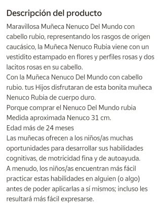 Muñeca Nenuco del Mundo