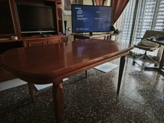 Mesa de comedor extensible de madera