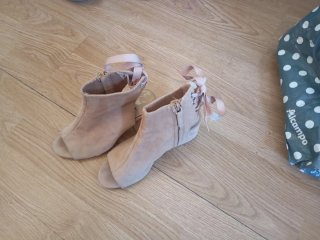 Sandalias Peep Toe Beige y Rosa