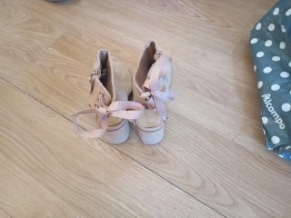 Sandalias Peep Toe Beige y Rosa