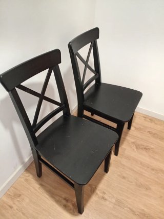 Sillas de comedor negras estilo cruzado