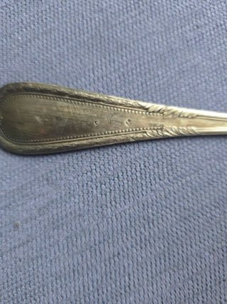 Paleta antigua de alpaca bañada en plata 1900