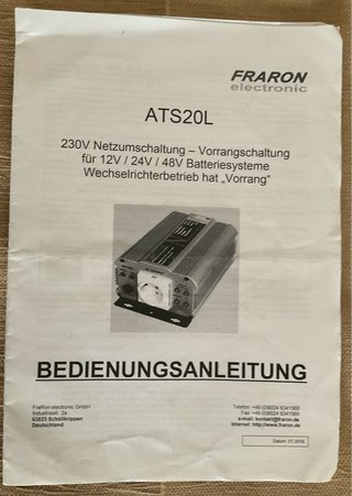 Conmutador SAI FRARON Red/Batería ATS20L