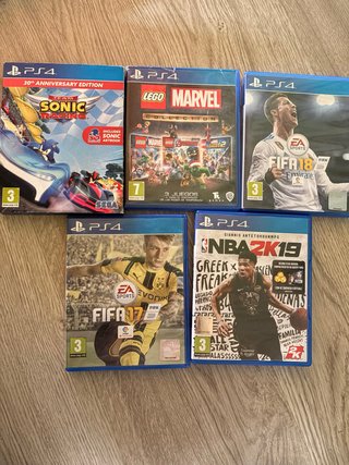 Pack 5 Juegos PS4: Sonic, Lego Marvel, FIFA 17, 18
