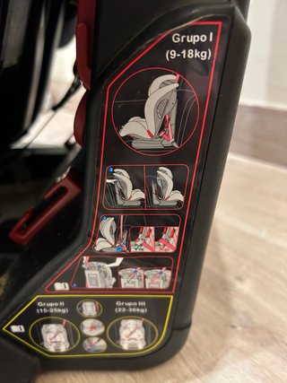 Silla de coche Encore negra con detalles rojos