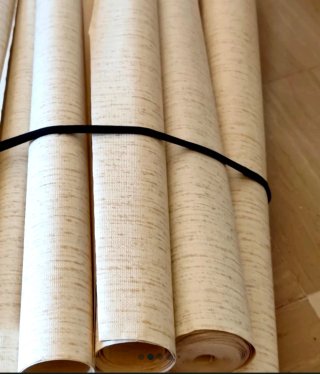 Lotto 1Rotolo Juta Adesiva Naturale e carta parati