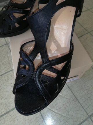 Sandali neri tacco donna n.40