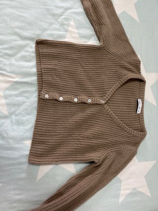Tops manga larga azul y marrón Talla M