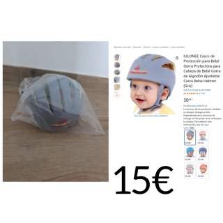 Casco protector para bebé gris