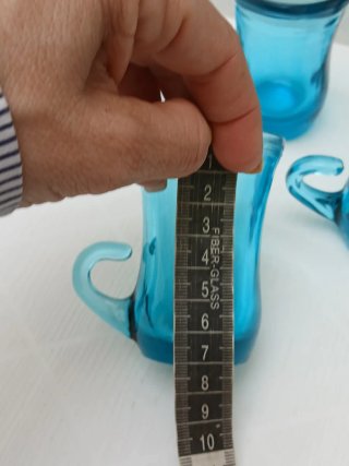 Set 5 Bicchieri Liquore Vintage Blu Vetro