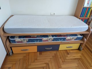 Cama nido con cajones de madera