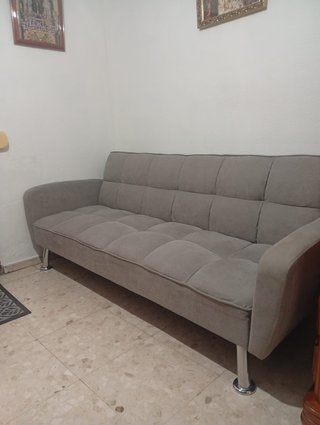 Sofá Cama Gris Tela