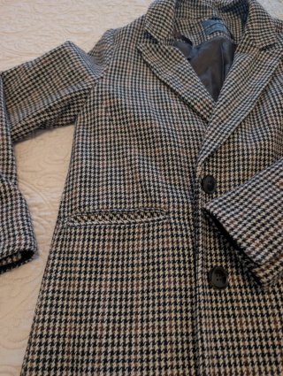 Chaquetón de paño cuadros marrones