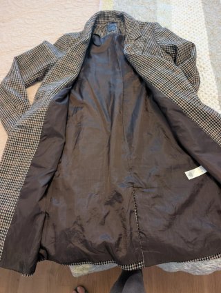 Chaquetón de paño cuadros marrones