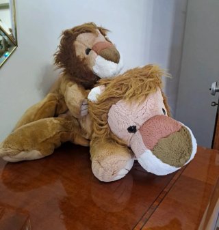Coppia Peluche Leoni Vintage "Padre e Figlio"