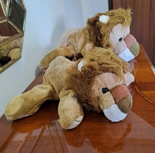 Coppia Peluche Leoni Vintage "Padre e Figlio"