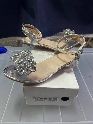 Sandalias plateadas fiesta talla 35
