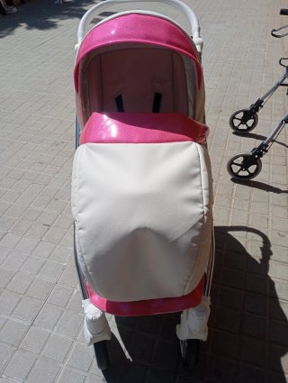 Cochecito Bebé Bytax 3 Piezas Blanco/Rosa