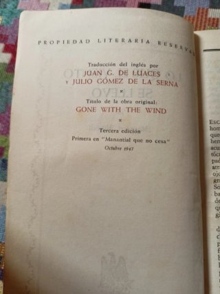Lo que el viento se llevó libro antiquísimo.