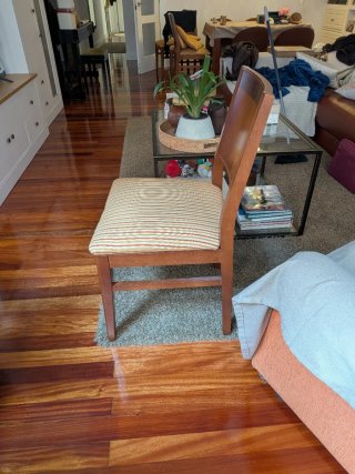 4 Sillas Comedor Madera Asiento Tapizado