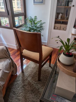 4 Sillas Comedor Madera Asiento Tapizado