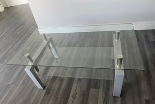 Mesa de centro cristal y metal