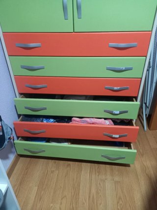 Armario infantil 2 puertas y 7 cajones