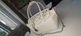 Borsa Scervino Street bianca con borchie