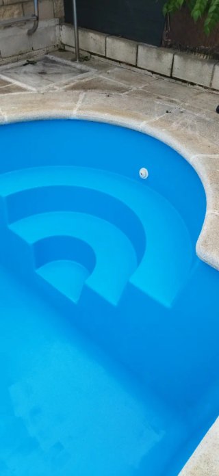 Piscina de fibra limpiar Y pintar como nueva