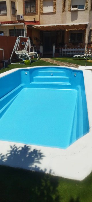 Piscina de fibra limpiar Y pintar como nueva