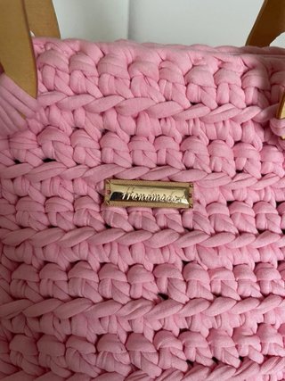 Borsa uncinetto fatta a mano rosa