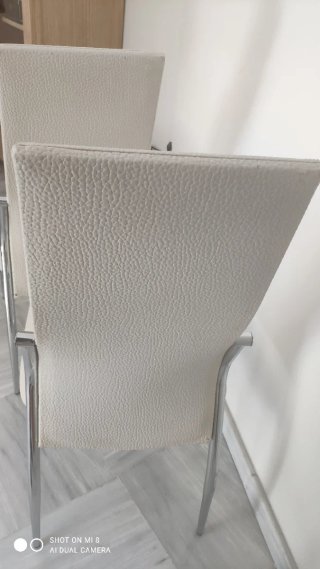 Juego de 2 sillas polipiel blancas