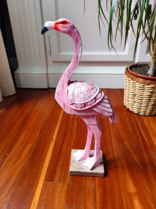 Figura Flamenco Decorativa Rosa