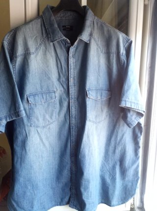 Camisa vaquera hombre manga corta