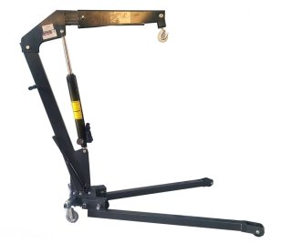 Grúa taller bajo perfil plegable con doble piston