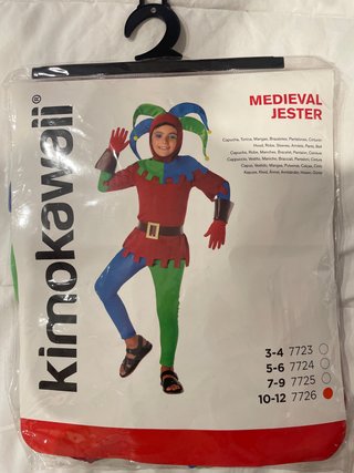 Disfraz Bufón Medieval Talla 10-12