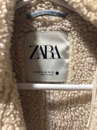 Chaleco Zara vaquero forrado beige Talla M