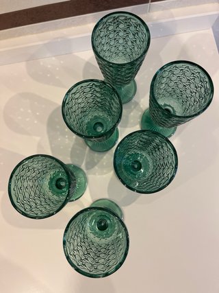 Copas de agua/vino portuguesas verdes