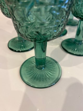Copas de agua/vino portuguesas verdes