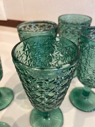 Copas de agua/vino portuguesas verdes