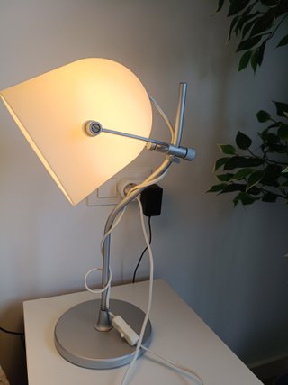 Lámpara Escritorio Ikea SVIRVEL Plata/Blanca