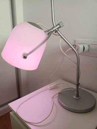 Lámpara Escritorio Ikea SVIRVEL Plata/Blanca