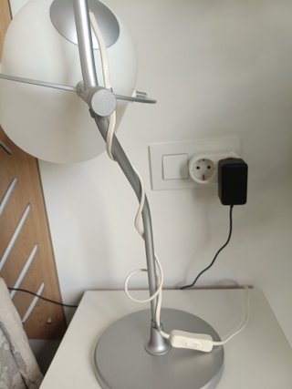 Lámpara Escritorio Ikea SVIRVEL Plata/Blanca